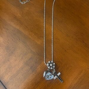 Marianna Silver Necklace with Floral Pendant
